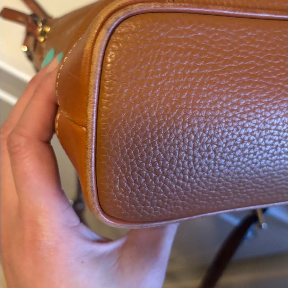 Dooney & Bourke Brown Leather Messenger Bag - Picture 9 of 10